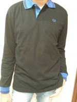 sueter polo fred perry negro  talla m  manga larga 